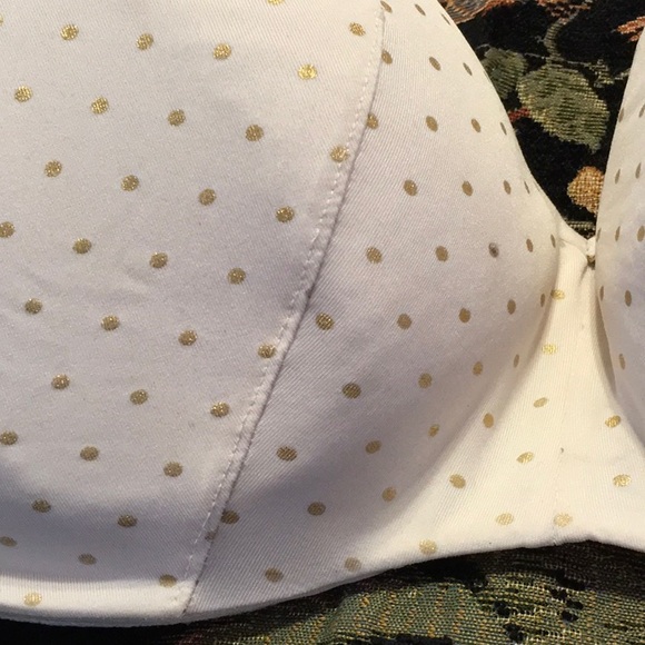 NWOT CACIQUE MOLDED CUP UNDERWIRE BRA,38H,Comfort Straps. Ivory/Gold Polka dots - Picture 3 of 12